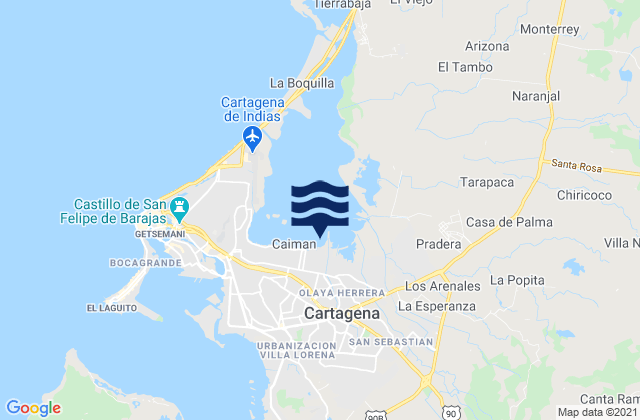 Carte des horaires des marées pour Las Gaviotas, Colombia