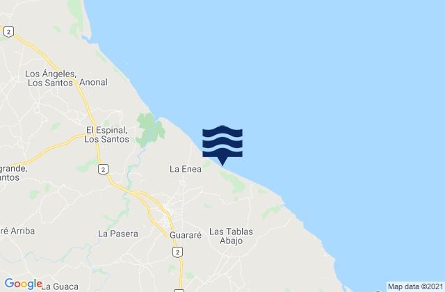 Carte des horaires des marées pour Las Palmitas, Panama
