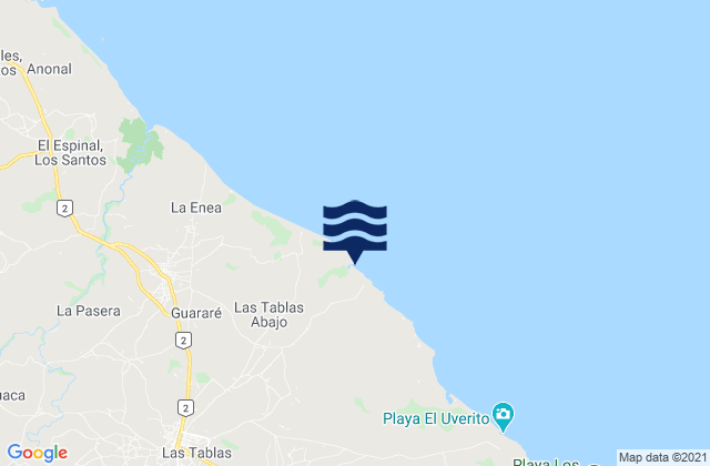 Carte des horaires des marées pour Las Tablas, Panama