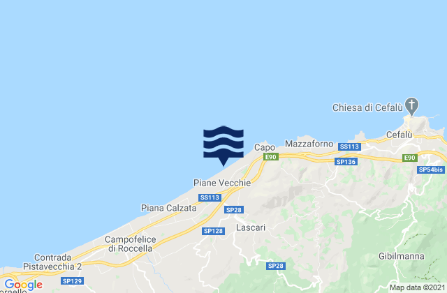 Carte des horaires des marées pour Lascari, Italy