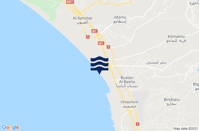 Carte des horaires des marées pour Latakia Governorate, Syria