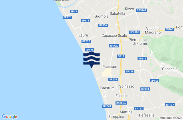 Carte des horaires des marées pour Laura, Italy
