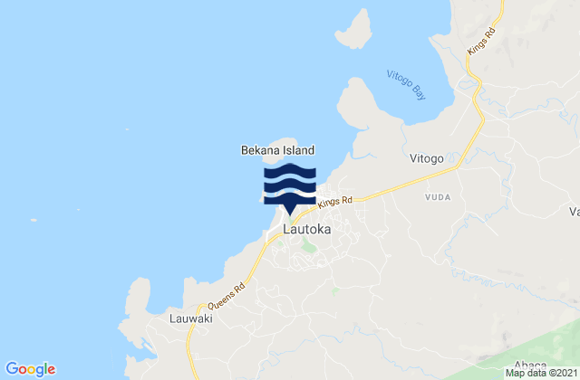 Carte des horaires des marées pour Lautoka, Fiji