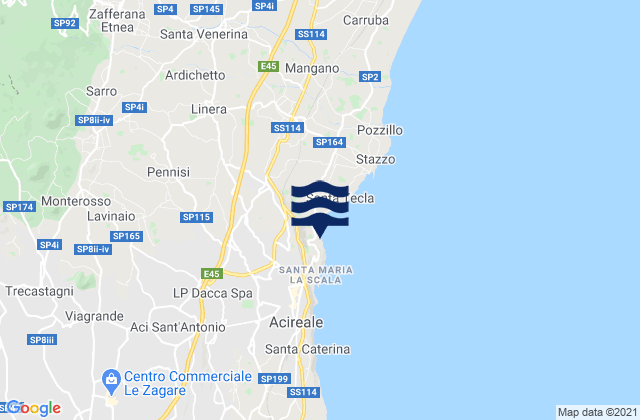 Carte des horaires des marées pour Lavinaio-Monterosso, Italy