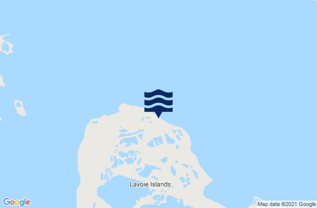 Carte des horaires des marées pour Lavoie Islands, Canada