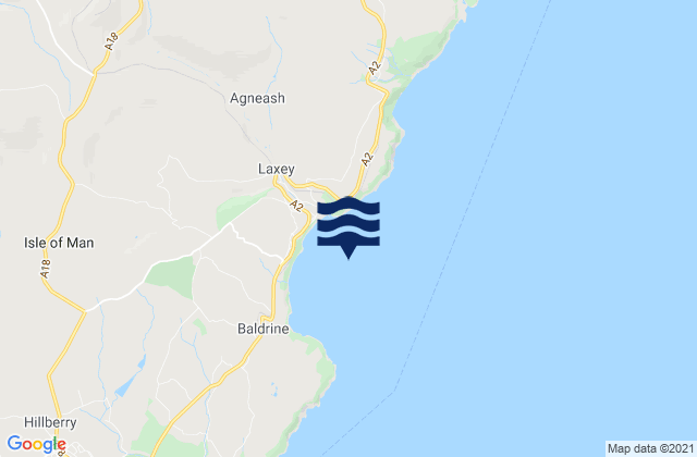 Carte des horaires des marées pour Laxey Bay, Isle of Man