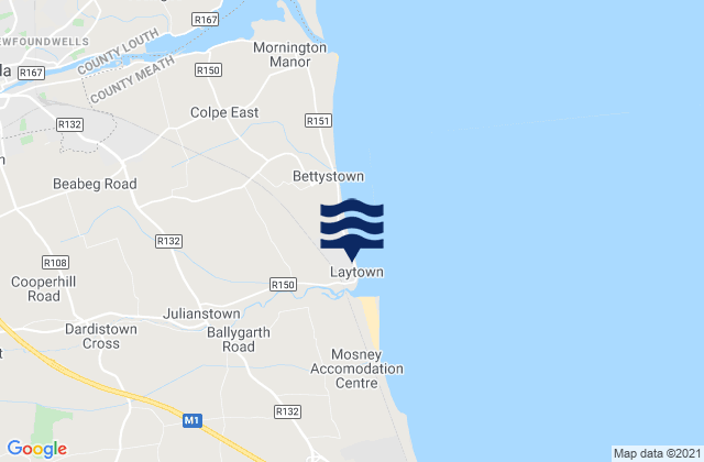 Carte des horaires des marées pour Laytown, Ireland
