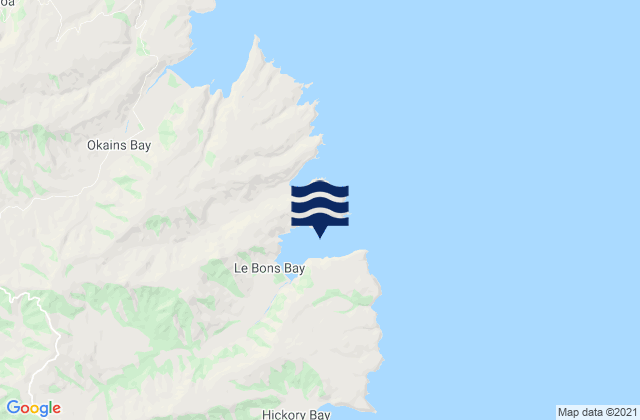 Carte des horaires des marées pour Le Bons Bay, New Zealand