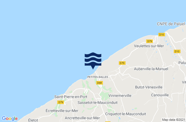 Carte des horaires des marées pour Le Petits Dalles, France