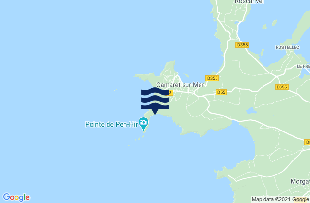 Carte des horaires des marées pour Le Veryac'h, France