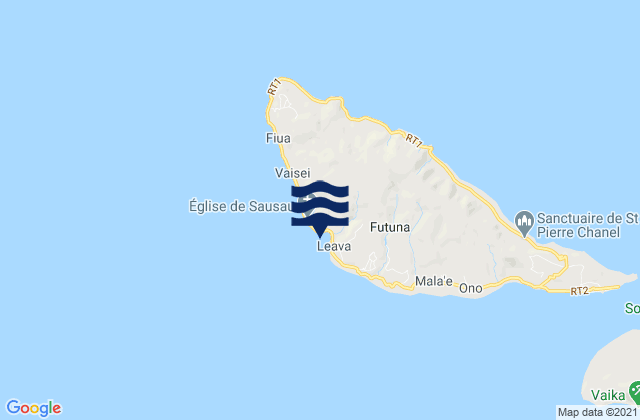 Carte des horaires des marées pour Leava, Wallis and Futuna