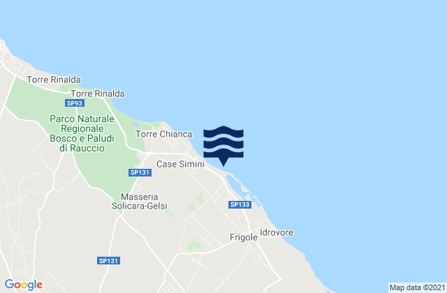 Carte des horaires des marées pour Lecce, Italy