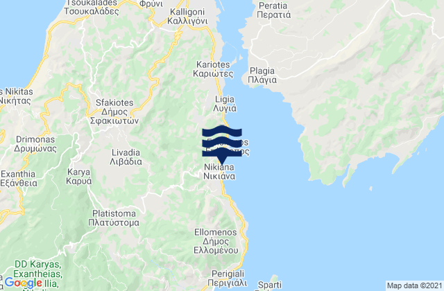 Carte des horaires des marées pour Lefkada, Greece