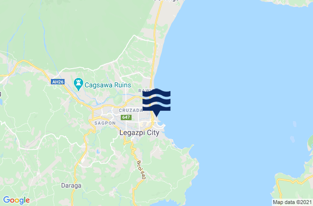 Carte des horaires des marées pour Legaspi, Philippines