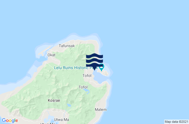 Carte des horaires des marées pour Lele Harbor, Micronesia
