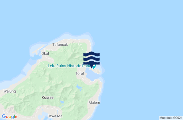 Carte des horaires des marées pour Lelu, Micronesia