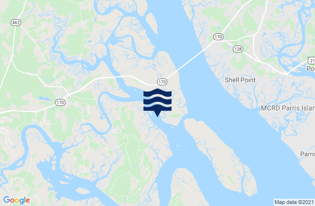 Carte des horaires des marées pour Lemon Island South Chechessee River, United States