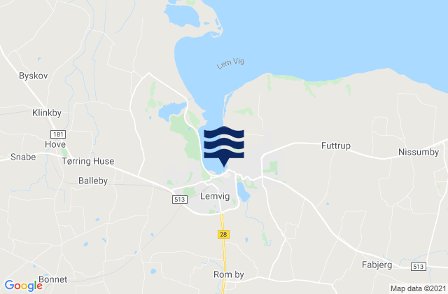 Carte des horaires des marées pour Lemvig, Denmark