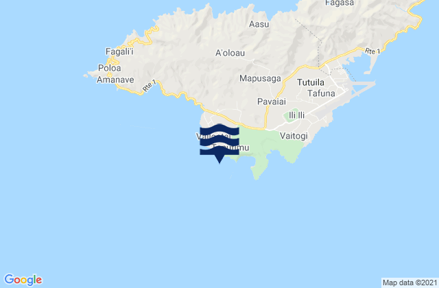 Carte des horaires des marées pour Leone, American Samoa