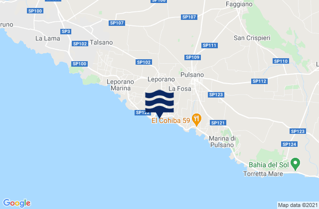 Carte des horaires des marées pour Leporano, Italy