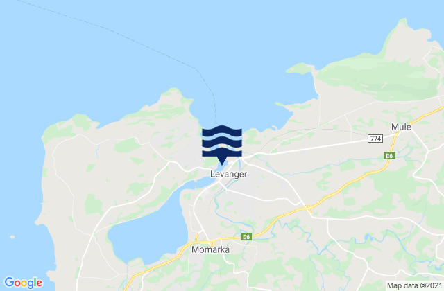 Carte des horaires des marées pour Levanger, Norway