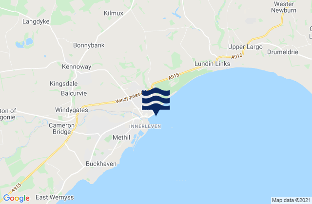Carte des horaires des marées pour Leven Beach, United Kingdom