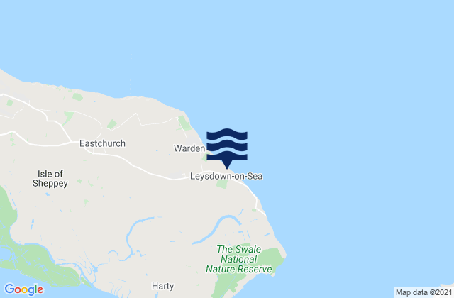 Carte des horaires des marées pour Leysdown-on-Sea, United Kingdom