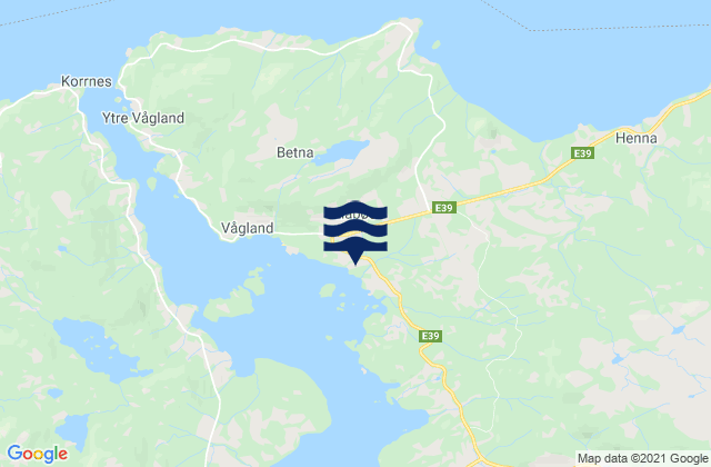 Carte des horaires des marées pour Liabøen, Norway