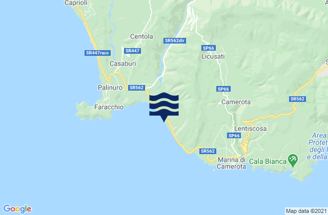 Carte des horaires des marées pour Licusati, Italy