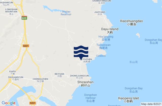 Carte des horaires des marées pour Lieyu, China