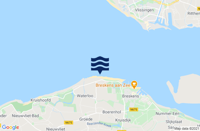 Carte des horaires des marées pour Lighthouse of Breskens, Netherlands