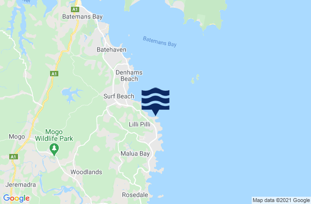 Carte des horaires des marées pour Lilli Pilli Beach, Australia