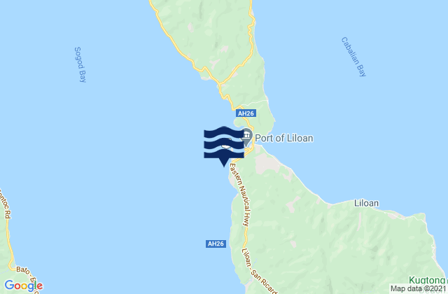 Carte des horaires des marées pour Liloan (Sogod Bay), Philippines
