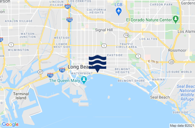 Carte des horaires des marées pour Lincoln (Long Beach), United States