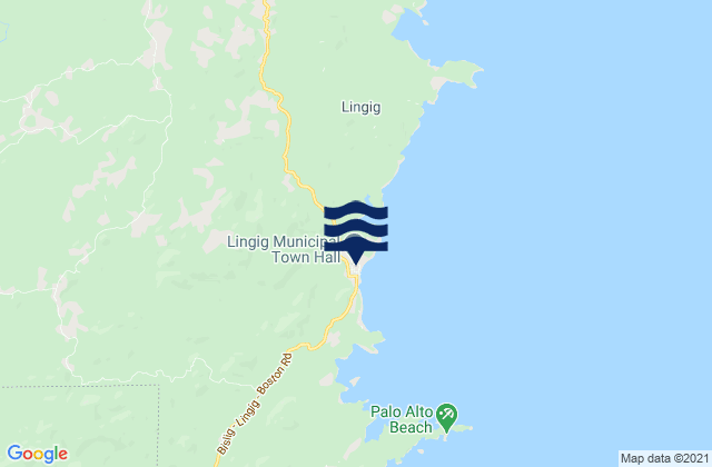 Carte des horaires des marées pour Lingig, Philippines