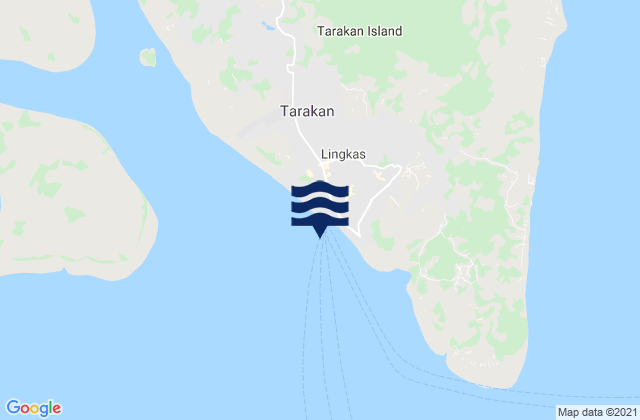Carte des horaires des marées pour Lingkas Tarakan Island, Indonesia