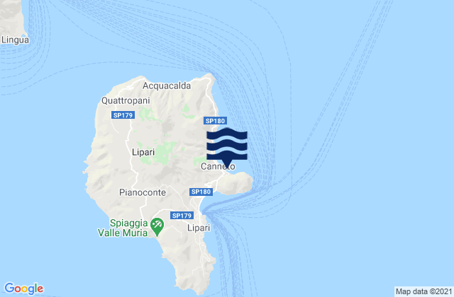 Carte des horaires des marées pour Lipari Lipari Islands, Italy