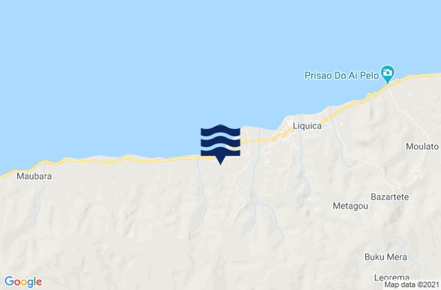 Carte des horaires des marées pour Liquiçá, Timor Leste