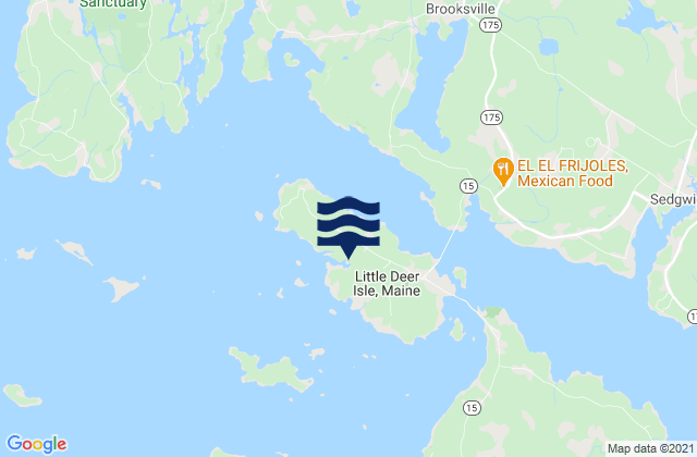 Carte des horaires des marées pour Little Deer Isle, United States