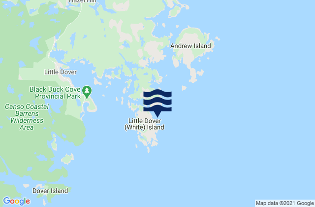 Carte des horaires des marées pour Little Dover (White) Island, Canada