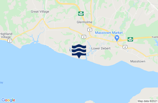 Carte des horaires des marées pour Little Dyke Beach, Canada