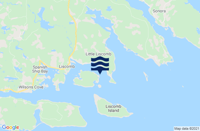Carte des horaires des marées pour Little Liscomb Harbour, Canada
