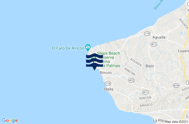 Carte des horaires des marées pour Little Malibu (Rincon), Puerto Rico