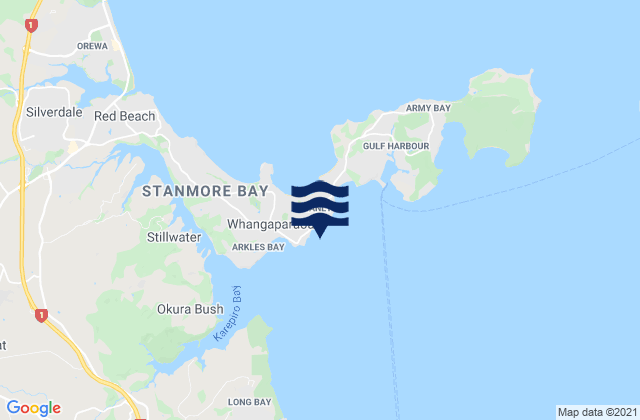Carte des horaires des marées pour Little Manly Beach, New Zealand