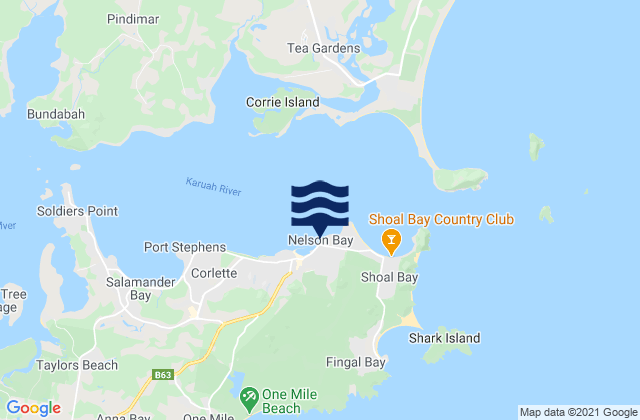 Carte des horaires des marées pour Little Nelson Bay, Australia