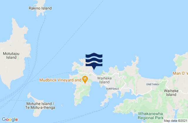 Carte des horaires des marées pour Little Oneroa Beach, New Zealand