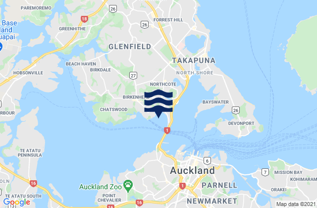 Carte des horaires des marées pour Little Shoal Bay, New Zealand