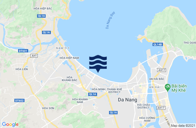 Carte des horaires des marées pour Liên Chiểu, Vietnam