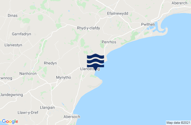 Carte des horaires des marées pour Llanbedrog Beach, United Kingdom