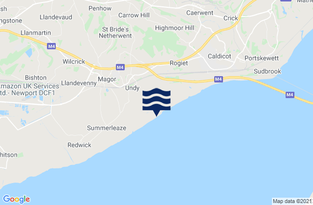 Carte des horaires des marées pour Llanvaches, United Kingdom